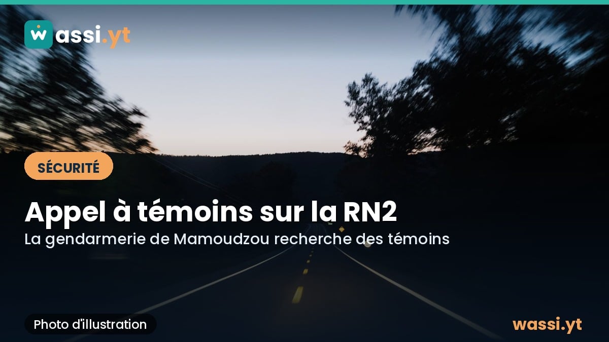 Mort d'un homme sur la RN2 : la gendarmerie de Mamoudzou lance un appel à témoins