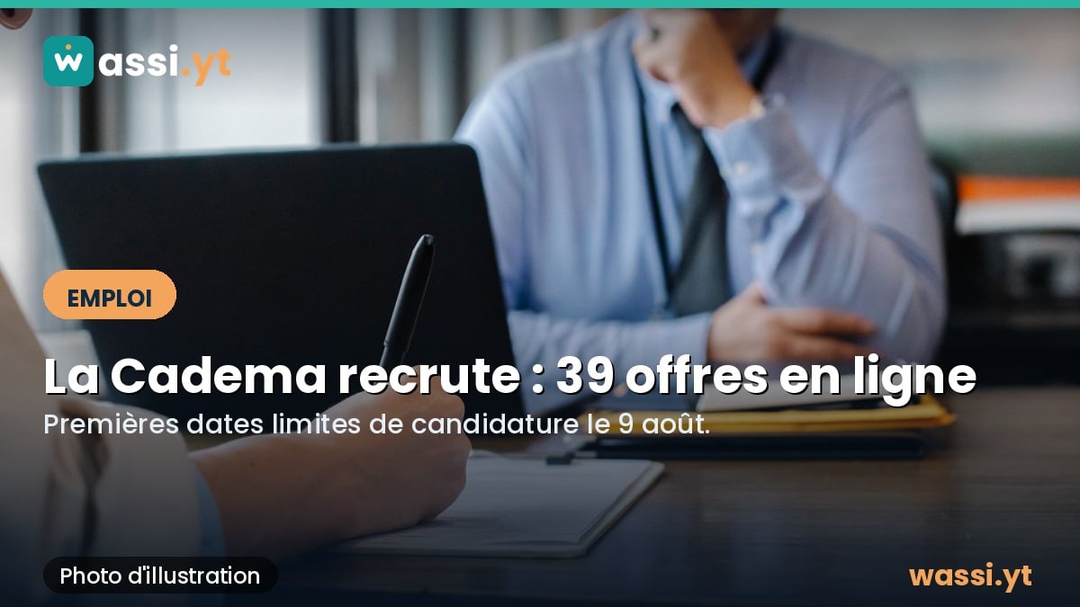 Emploi : la Cadema recrute, 39 offres en ligne pour Dembéni et Mamoudzou