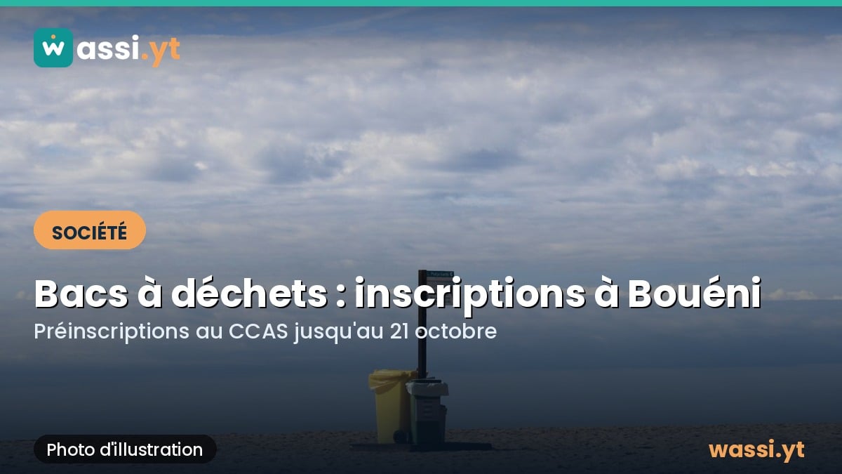 Bouéni : des bacs de collecte distribués en novembre, préinscriptions jusqu'au 21 octobre