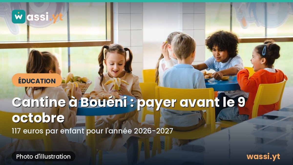 Cantine à Bouéni : 117 euros par enfant, paiement ouvert jusqu'au 9 octobre