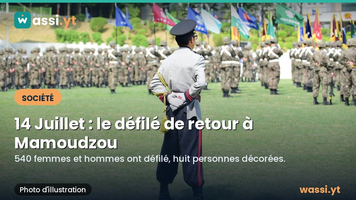 14 Juillet à Mamoudzou : le défilé de retour sur le front de mer, huit personnes décorées