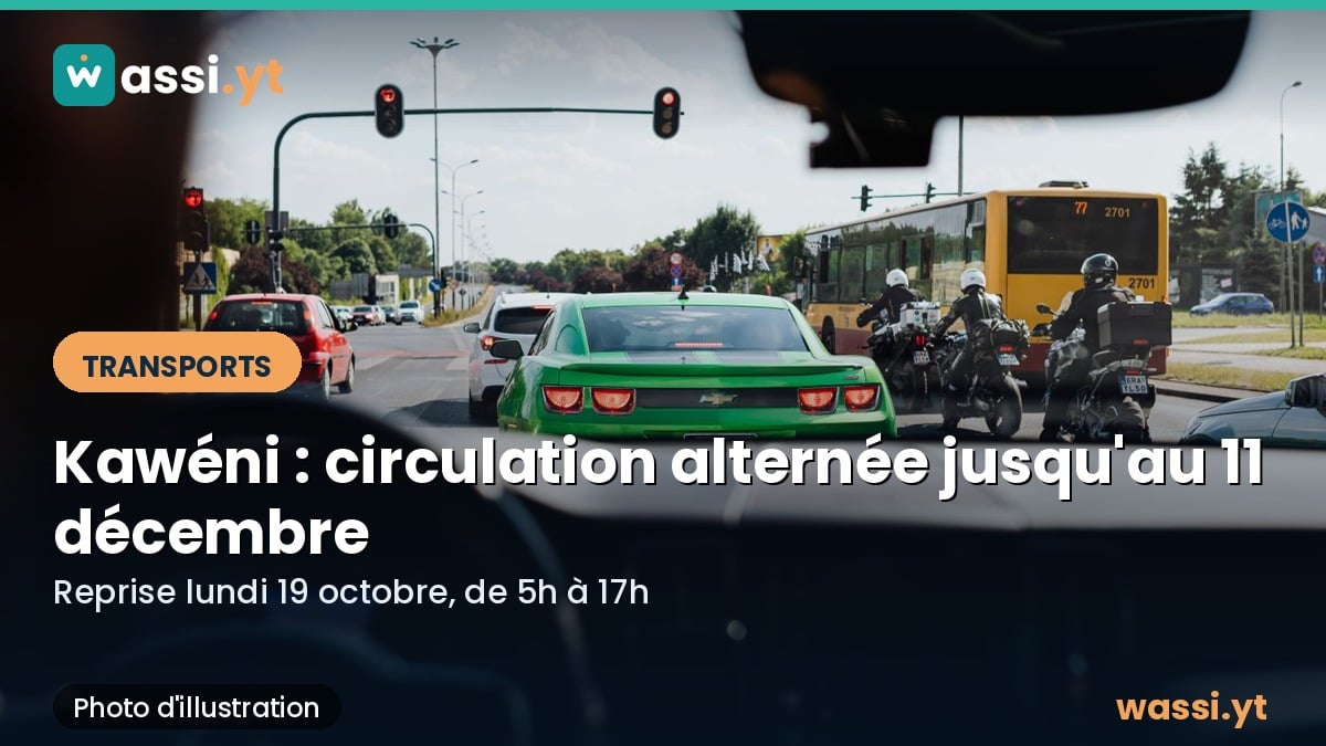 Kawéni : la circulation alternée reprend lundi 19 octobre et dure jusqu'au 11 décembre
