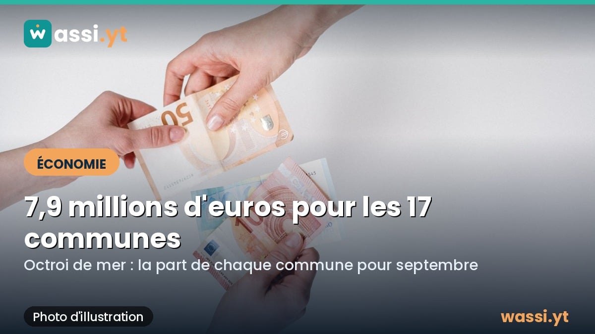 Octroi de mer : 7,9 millions d'euros versés aux 17 communes de Mayotte pour septembre